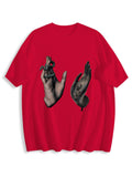 Camiseta de colores con estampado «La mano de Dios», 100 % algodón, de alta gama y a medida