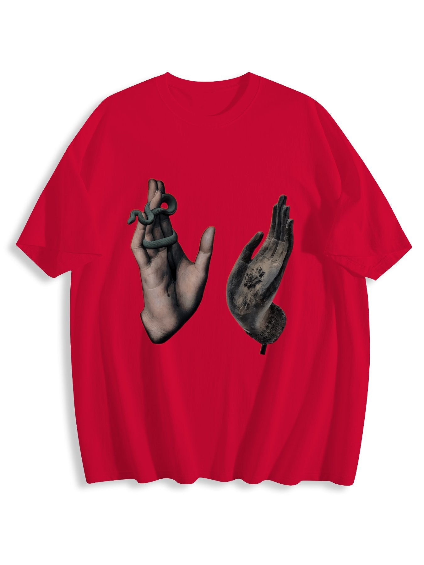 Camiseta de colores con estampado «La mano de Dios», 100 % algodón, de alta gama y a medida